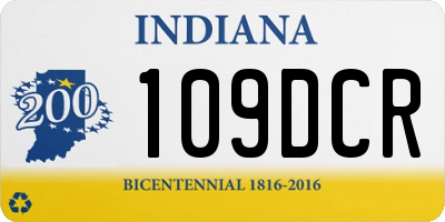 IN license plate 109DCR