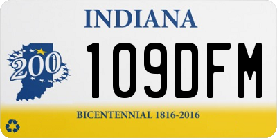 IN license plate 109DFM