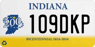 IN license plate 109DKP