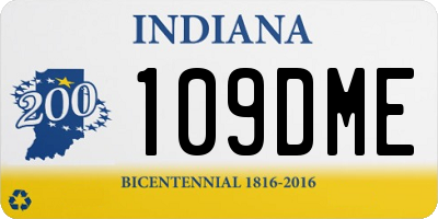 IN license plate 109DME