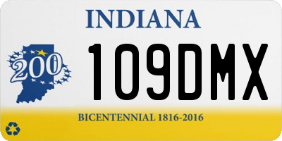 IN license plate 109DMX