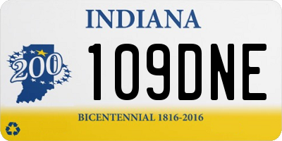 IN license plate 109DNE