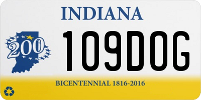 IN license plate 109DOG