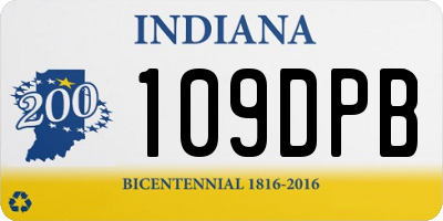 IN license plate 109DPB