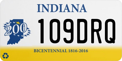 IN license plate 109DRQ