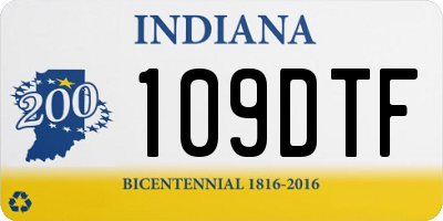 IN license plate 109DTF