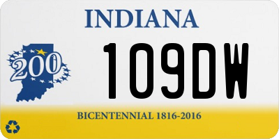 IN license plate 109DW