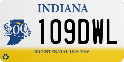 IN license plate 109DWL
