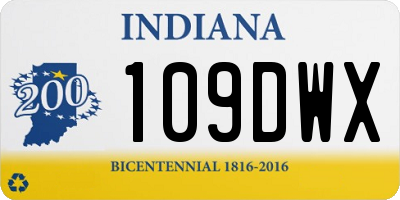 IN license plate 109DWX