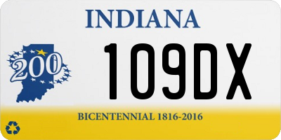 IN license plate 109DX