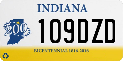 IN license plate 109DZD