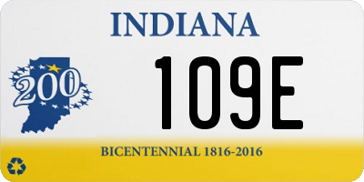 IN license plate 109E