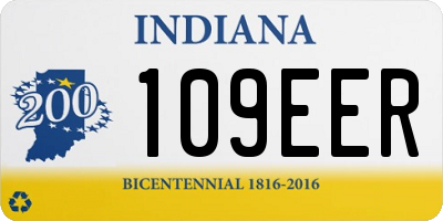 IN license plate 109EER