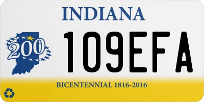 IN license plate 109EFA