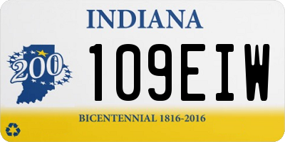 IN license plate 109EIW