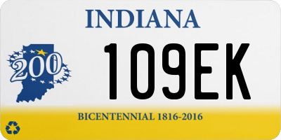 IN license plate 109EK