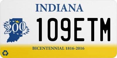 IN license plate 109ETM