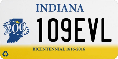 IN license plate 109EVL