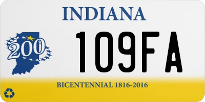 IN license plate 109FA