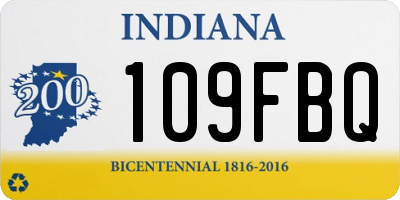 IN license plate 109FBQ
