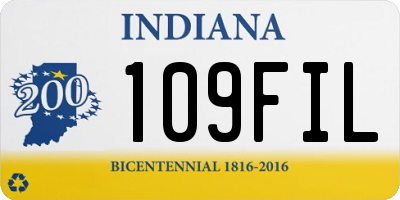 IN license plate 109FIL