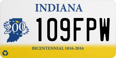 IN license plate 109FPW