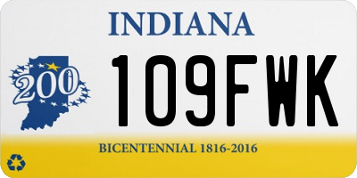 IN license plate 109FWK
