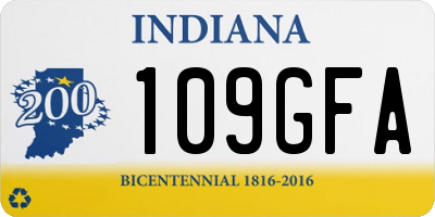 IN license plate 109GFA