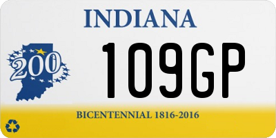 IN license plate 109GP