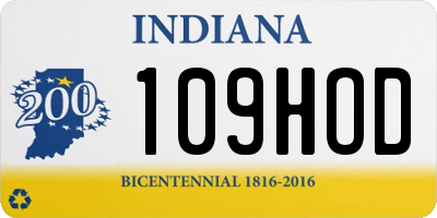 IN license plate 109HOD