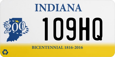 IN license plate 109HQ