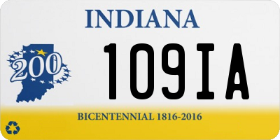 IN license plate 109IA