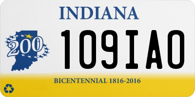 IN license plate 109IAO