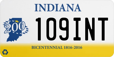 IN license plate 109INT
