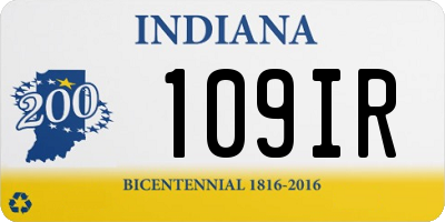 IN license plate 109IR