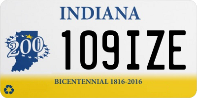 IN license plate 109IZE