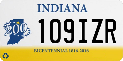 IN license plate 109IZR