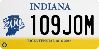 IN license plate 109JOM