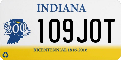 IN license plate 109JOT