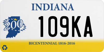 IN license plate 109KA