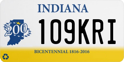 IN license plate 109KRI