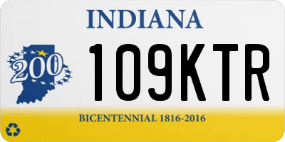 IN license plate 109KTR