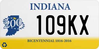 IN license plate 109KX