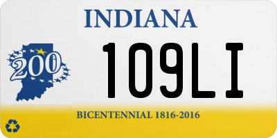 IN license plate 109LI