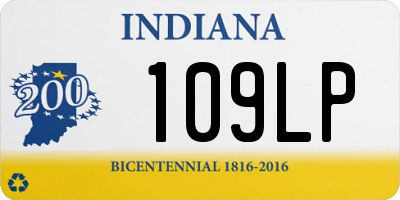 IN license plate 109LP