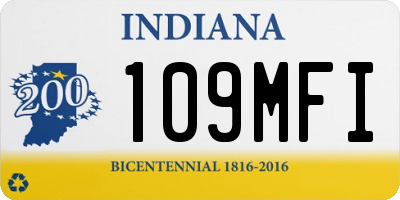 IN license plate 109MFI