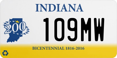 IN license plate 109MW