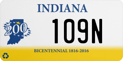 IN license plate 109N