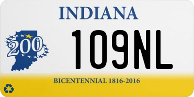 IN license plate 109NL