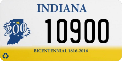 IN license plate 109OO